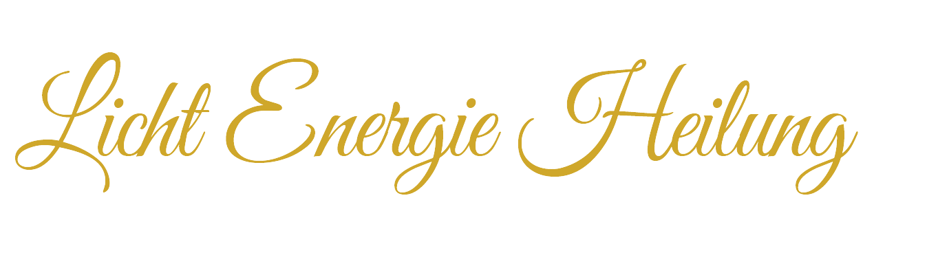 Licht Energie Heilung Text in geschwungener, goldener Schrift: "Licht Energetische Heilung".