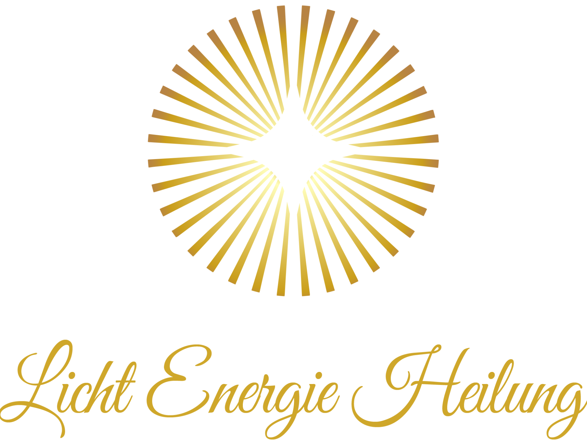 Licht Energie Heilung Text in geschwungener, goldener Schrift: "Licht Energetische Heilung".